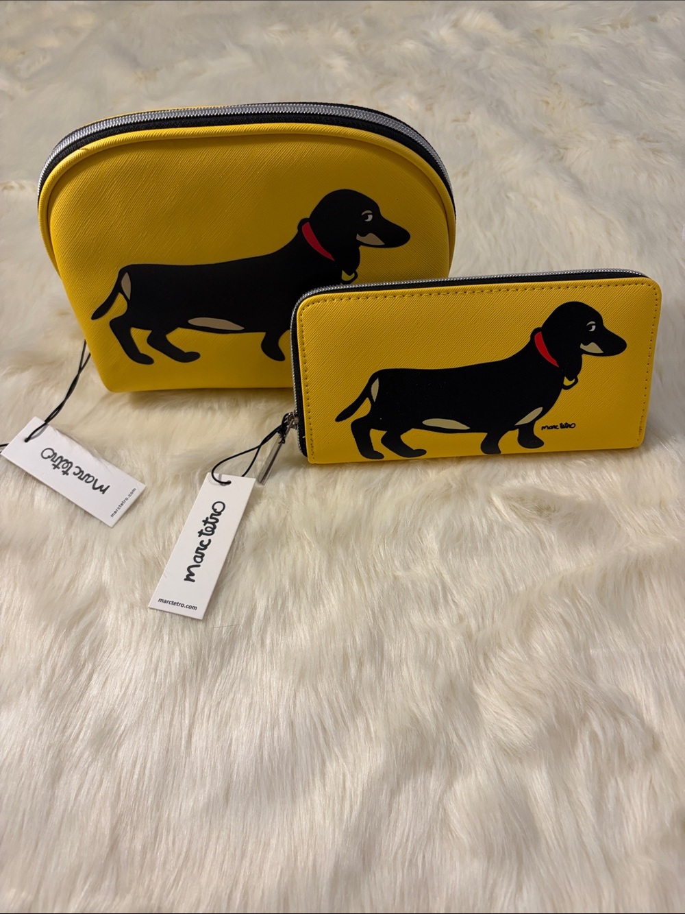 Marc Tetro Dachshund Make Up Bag And Matching Wallet